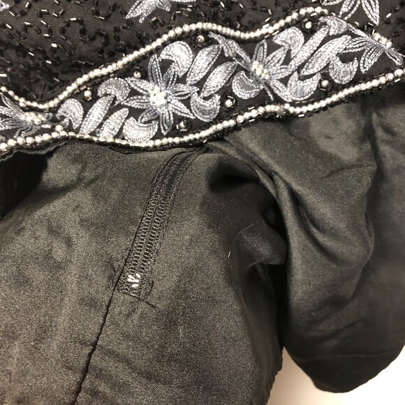 Cote D'Azur Evening vintage beaded embroidered crop top, XL - Picture 10 of 12